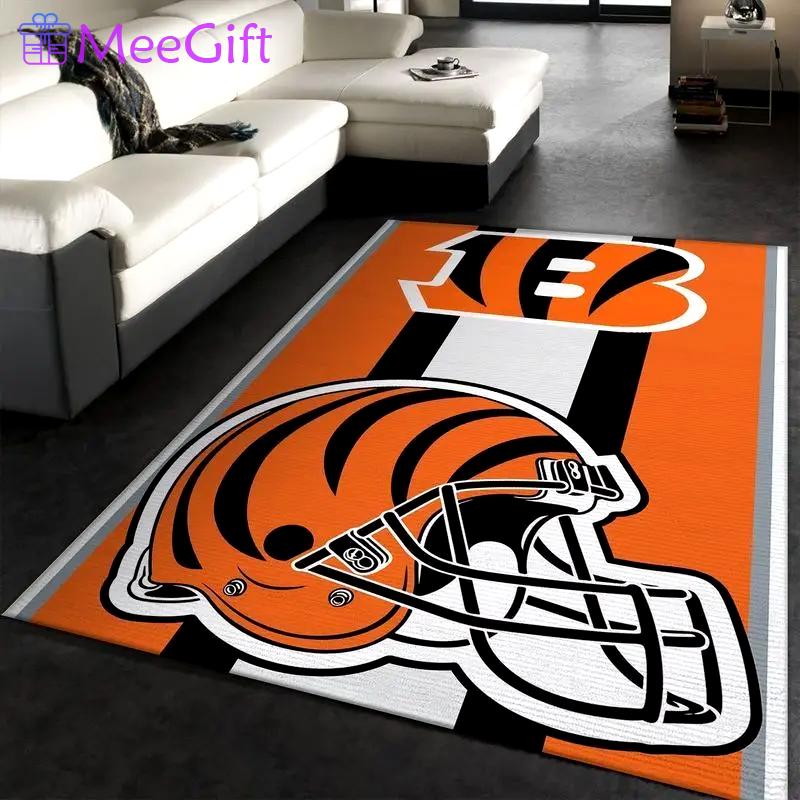 Nfl cincinnati bengals team area rug living room carpet home rug 21 Rectangle Rug