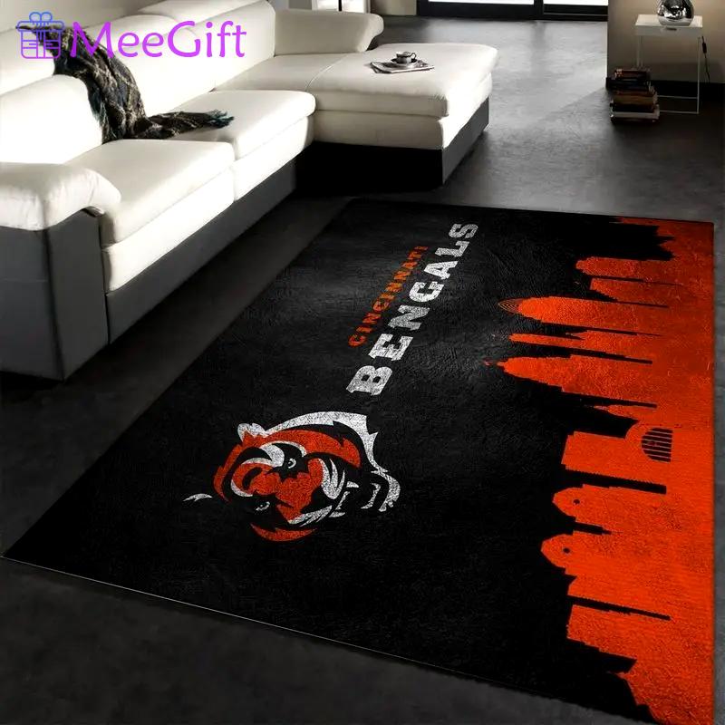 Nfl cincinnati bengals team area rug living room carpet home rug 27 Rectangle Rug