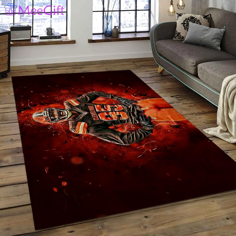 Nfl cleveland browns football team logo rectangle area rug clb11 Rectangle Rug
