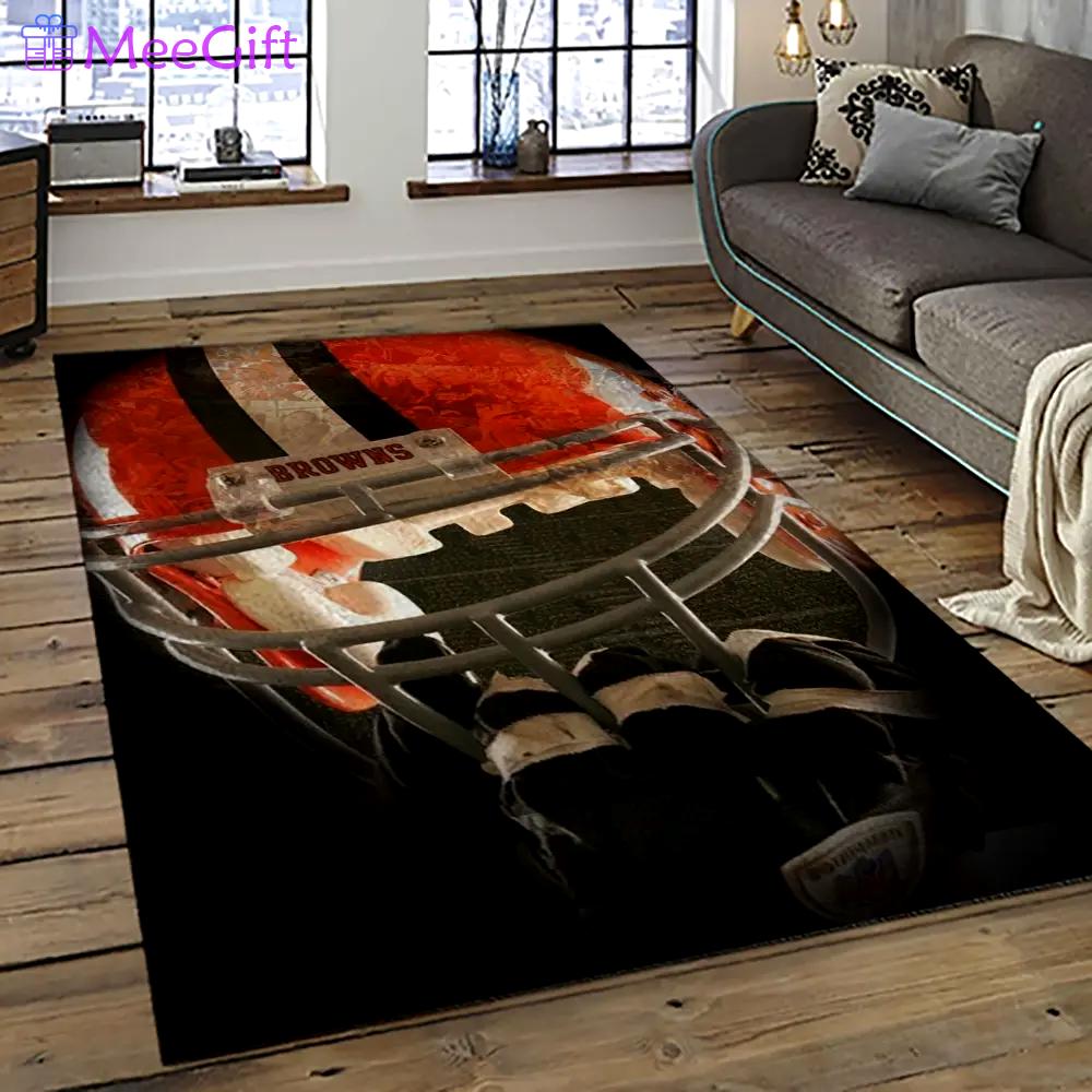 Nfl cleveland browns football team logo sport carpet rectangle area rug for living room cb04 Rectangle Rug