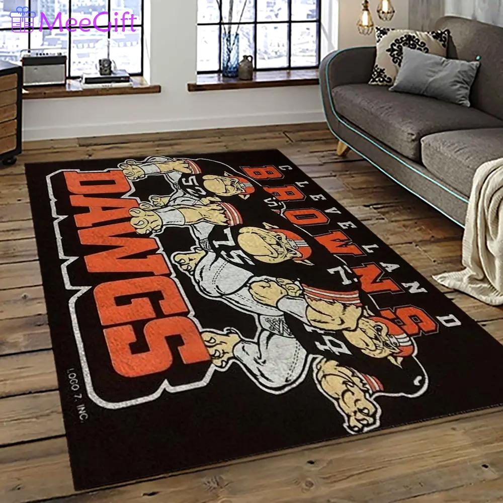 Nfl cleveland browns football team logo sport carpet rectangle area rug for living room cb21 Rectangle Rug