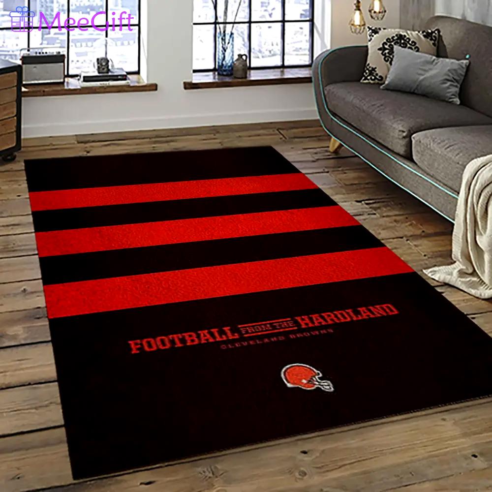 Nfl cleveland browns football team logo sport carpet rectangle area rug for living room cb73 Rectangle Rug