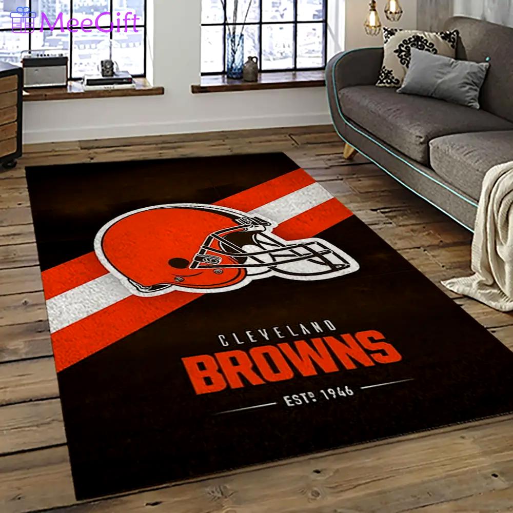 Nfl cleveland browns football team logo sport carpet rectangle area rug for living room cb76 Rectangle Rug