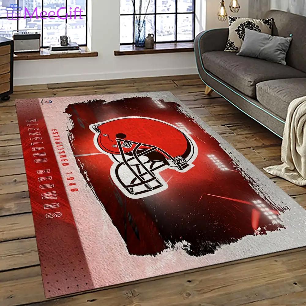 Nfl cleveland browns football team logo sport carpet rectangle area rug for living room cb81 Rectangle Rug