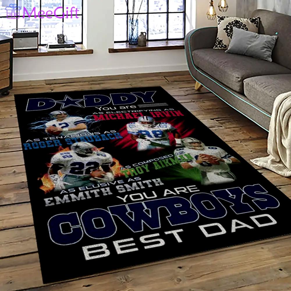 Nfl dallas cowboy football team logo sport carpet rectangle area rug for living room dc12 Rectangle Rug