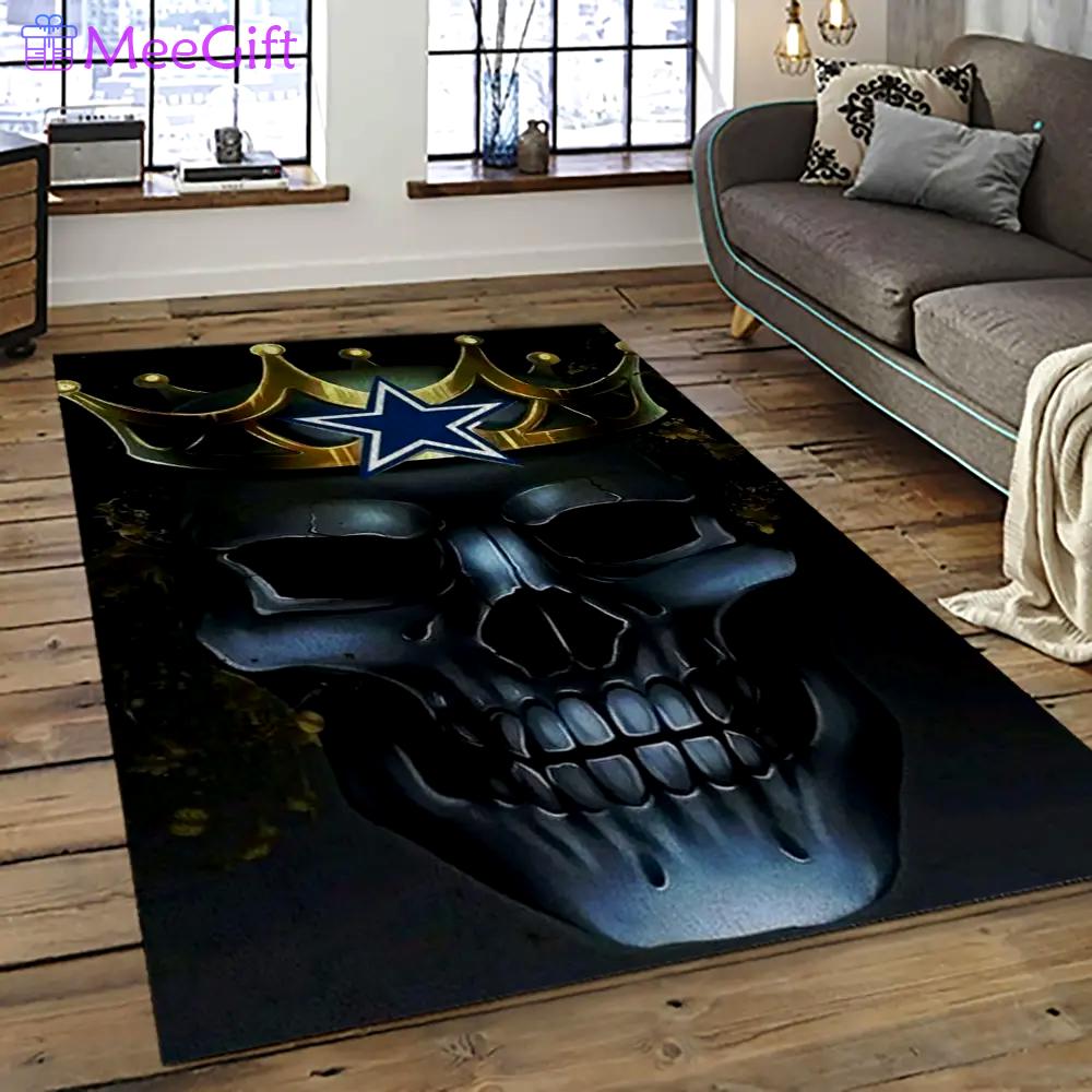 Nfl dallas cowboy football team logo sport carpet rectangle area rug for living room dc19 Rectangle Rug