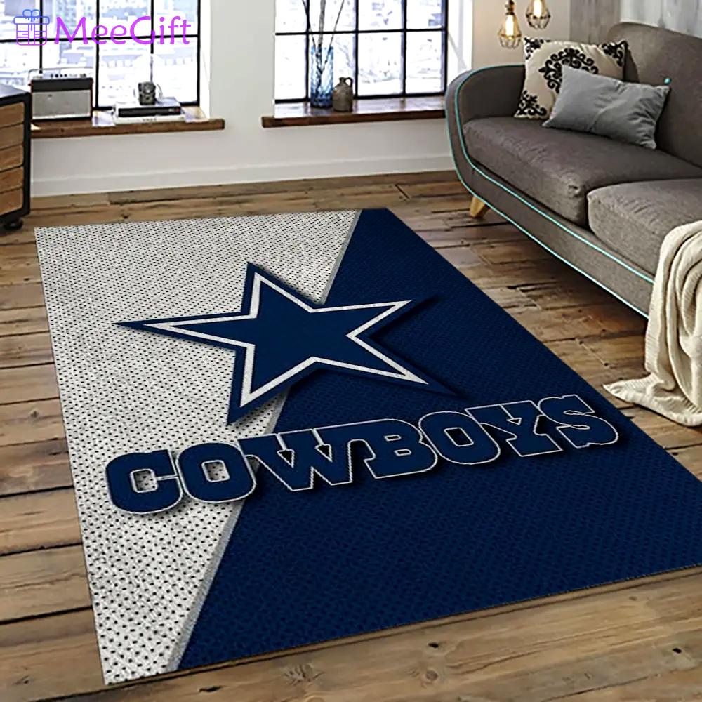 Nfl dallas cowboy football team logo sport carpet rectangle area rug for living room dc40 Rectangle Rug