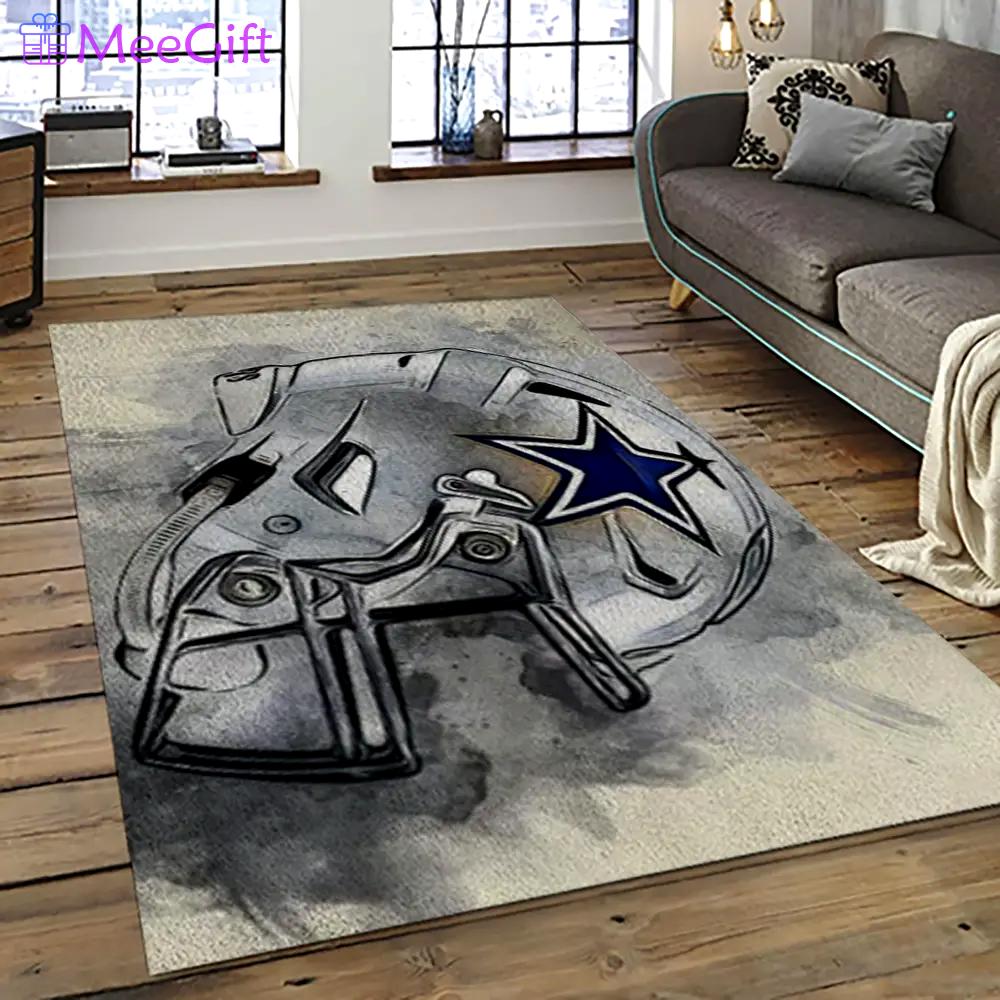 Nfl dallas cowboy football team logo sport carpet rectangle area rug for living room dc49 Rectangle Rug