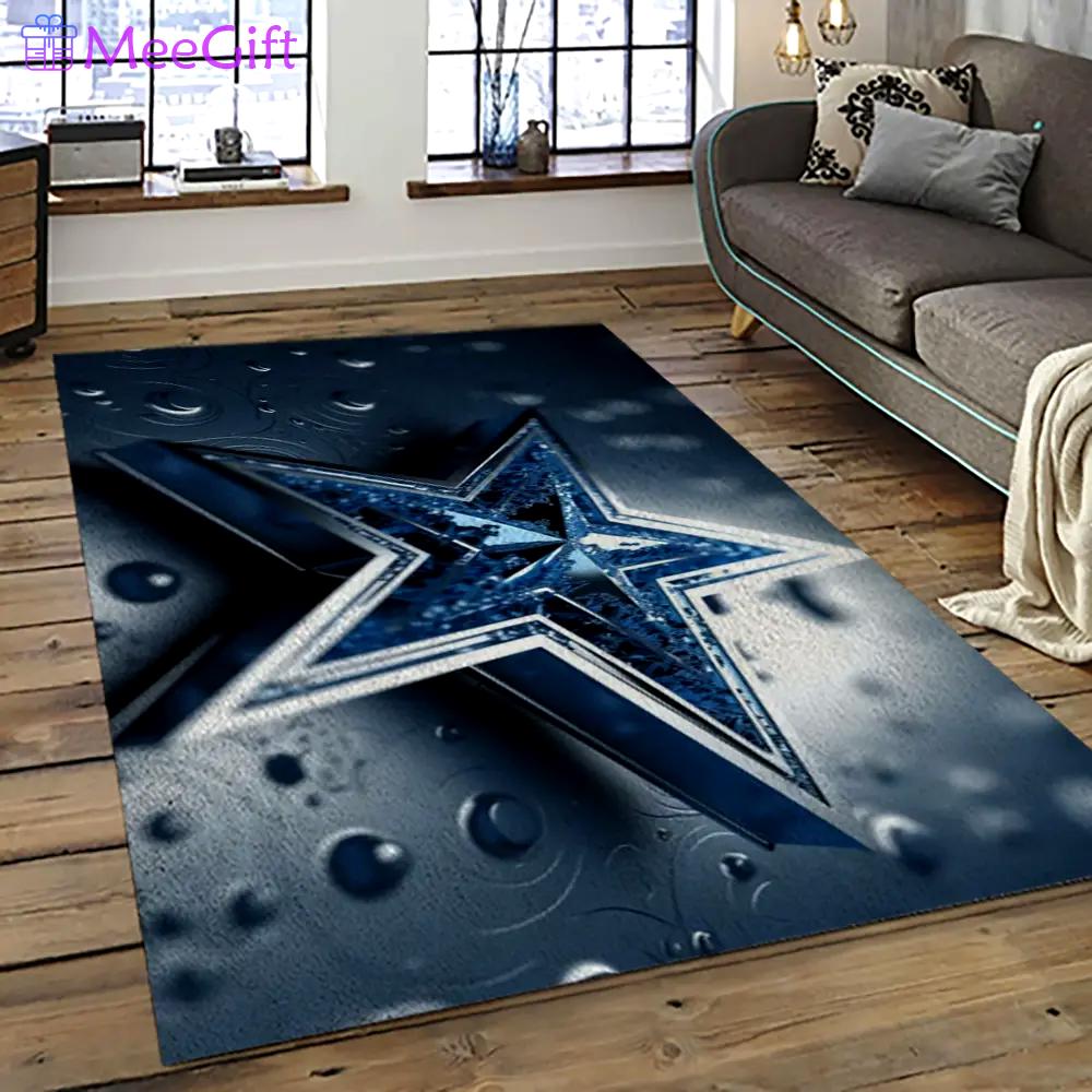Nfl dallas cowboy football team logo sport carpet rectangle area rug for living room dc51 Rectangle Rug