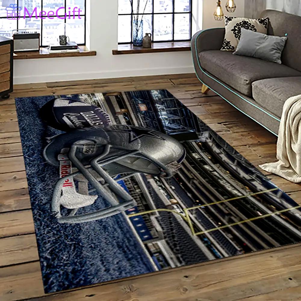 Nfl dallas cowboy football team logo sport carpet rectangle area rug for living room dc72 Rectangle Rug
