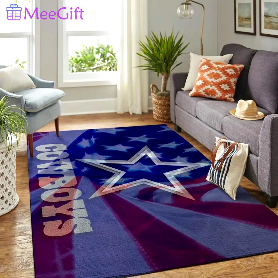 Nfl dallas cowboy team logo us style nice gift area rug living room rug Rectangle Rug