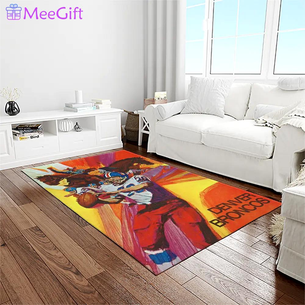 Nfl denver broncos football team logo rectangle area rug db14 Rectangle Rug