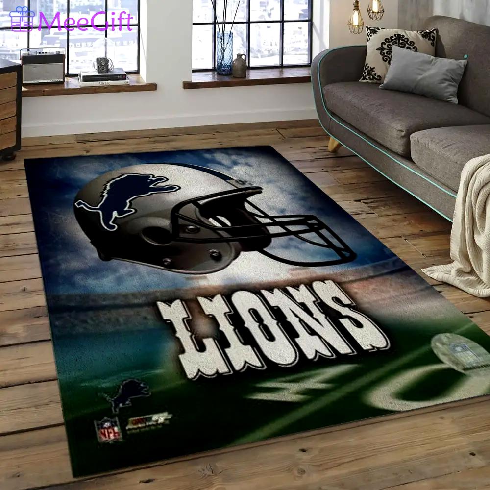 Nfl detroit lions football team logo rectangle area rug dl33 Rectangle Rug
