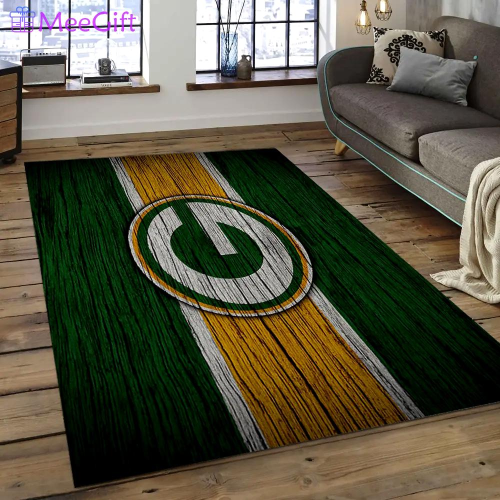 Nfl green bay packers football team logo rectangle area rug gbp13 Rectangle Rug