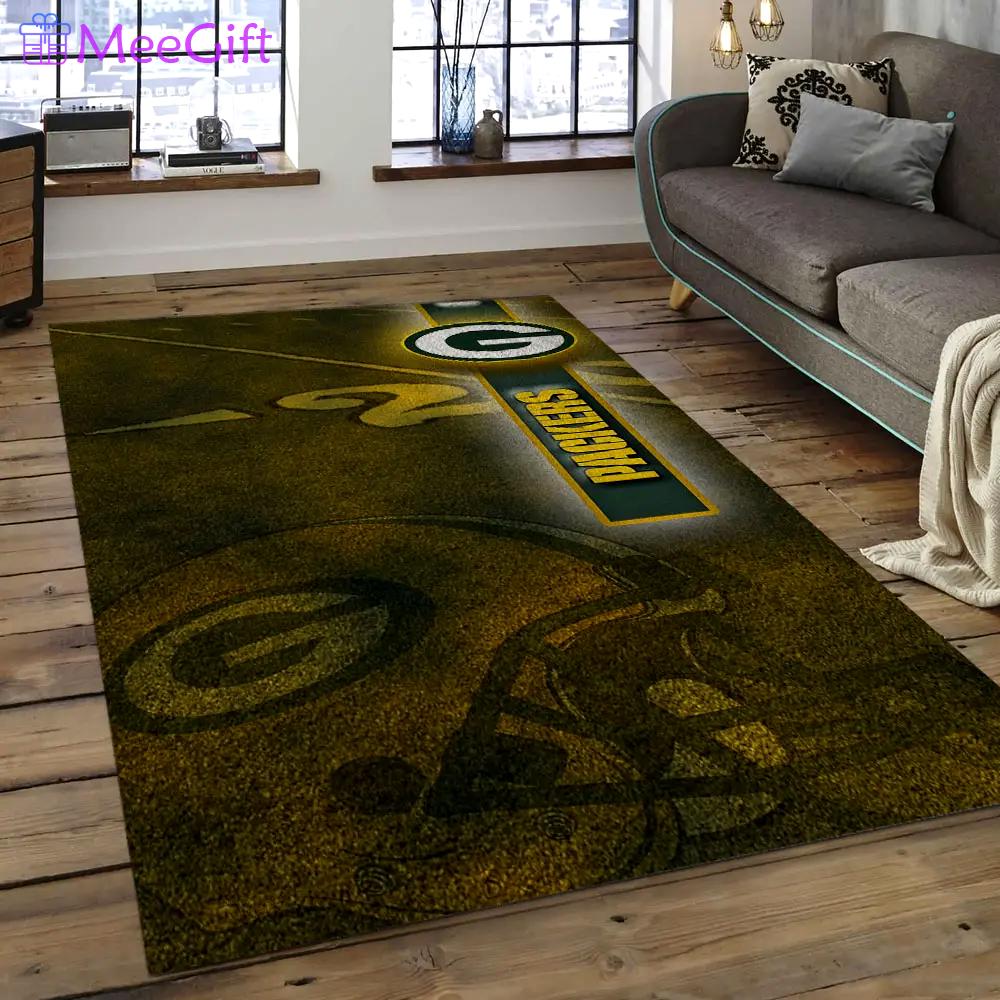 Nfl green bay packers football team logo rectangle area rug gbp17 Rectangle Rug