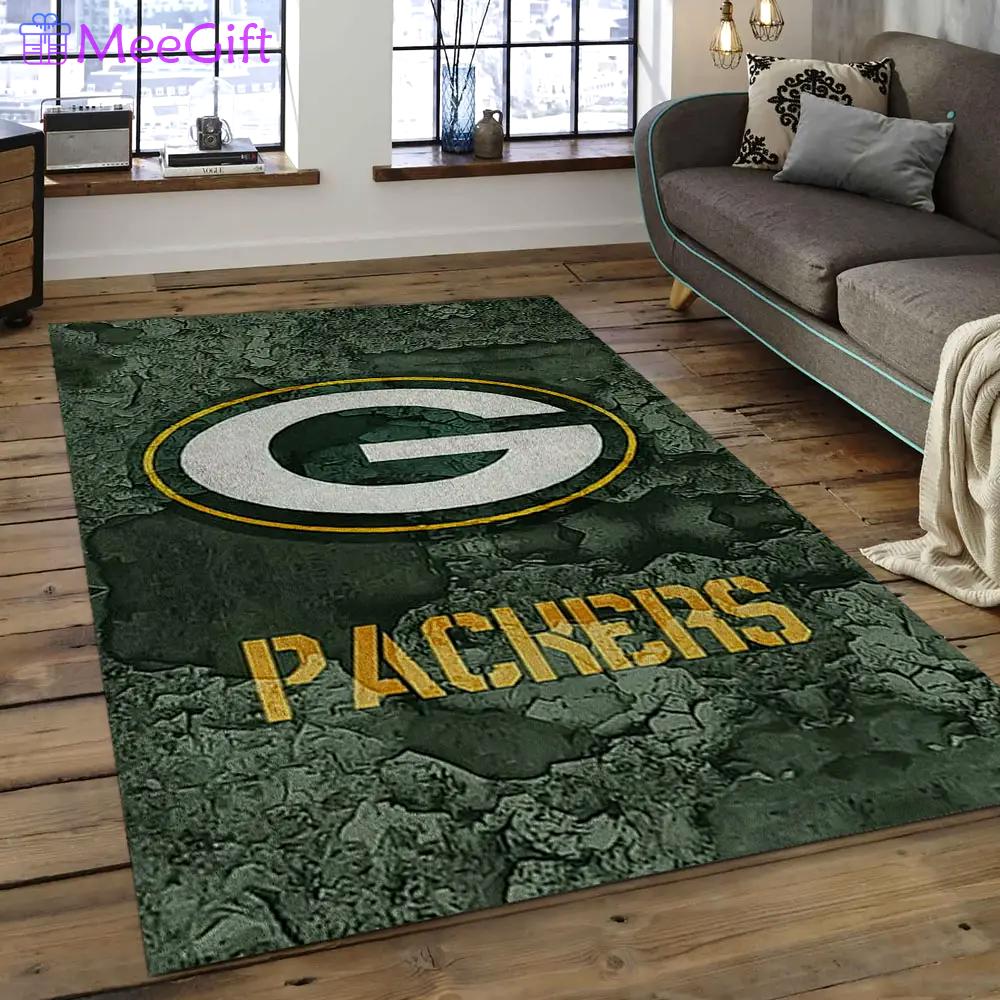 Nfl green bay packers football team logo rectangle area rug gbp30 Rectangle Rug
