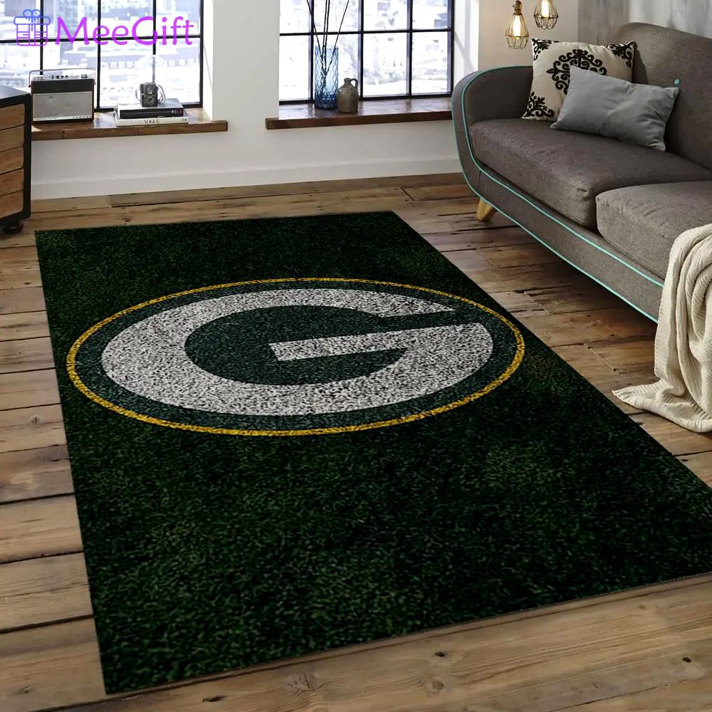 Nfl green bay packers football team logo rectangle area rug gbp40 Rectangle Rug