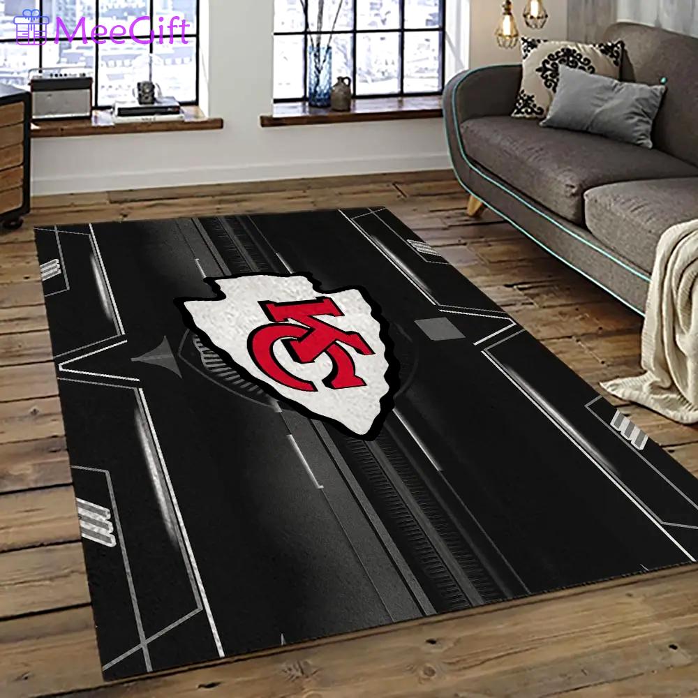 Nfl kansas city chiefs football team logo sport carpet area rug home decor best gift for friends kscc73 Rectangle Rug