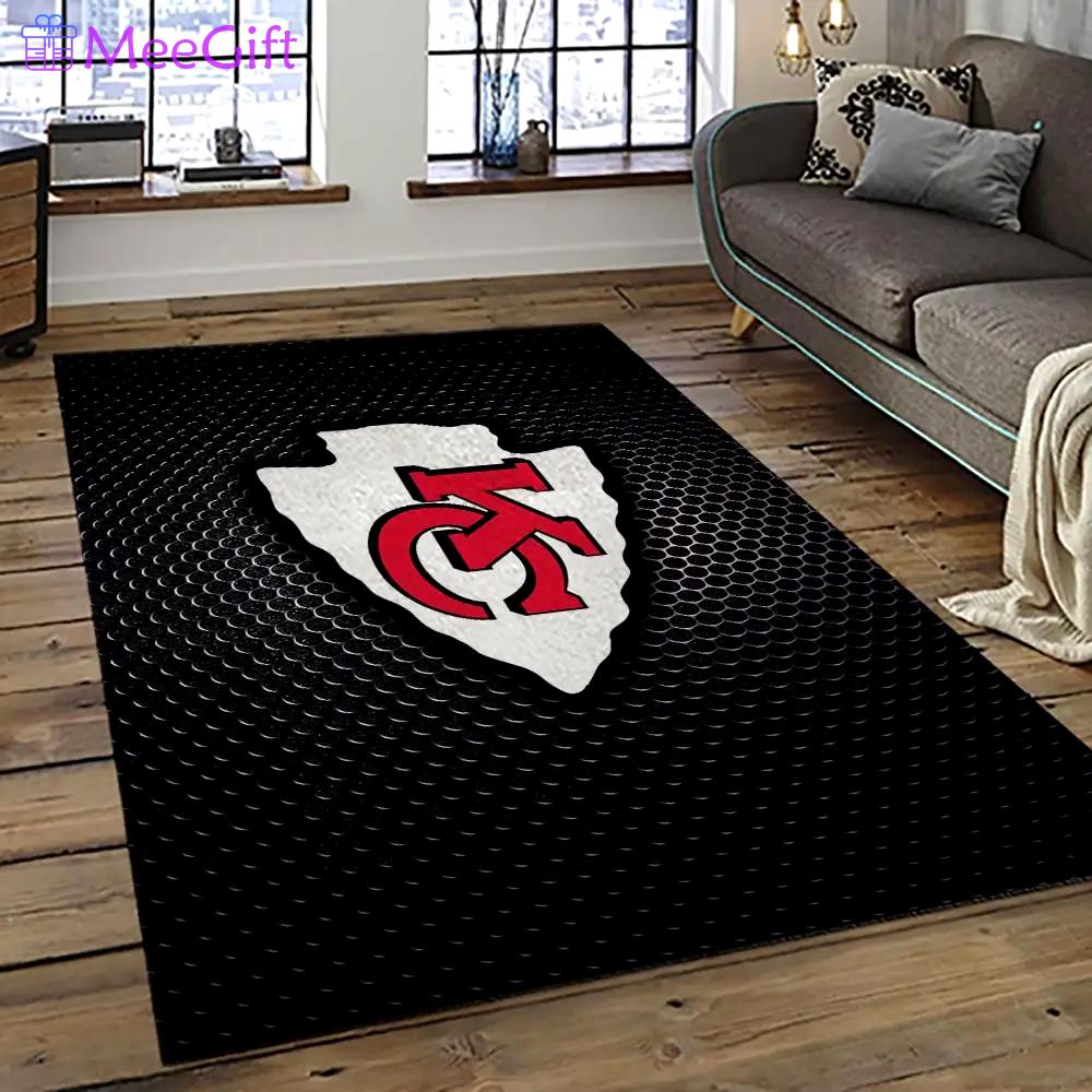 Nfl kansas city chiefs football team logo sport carpet area rug home decor best gift for friends kscc78 Rectangle Rug