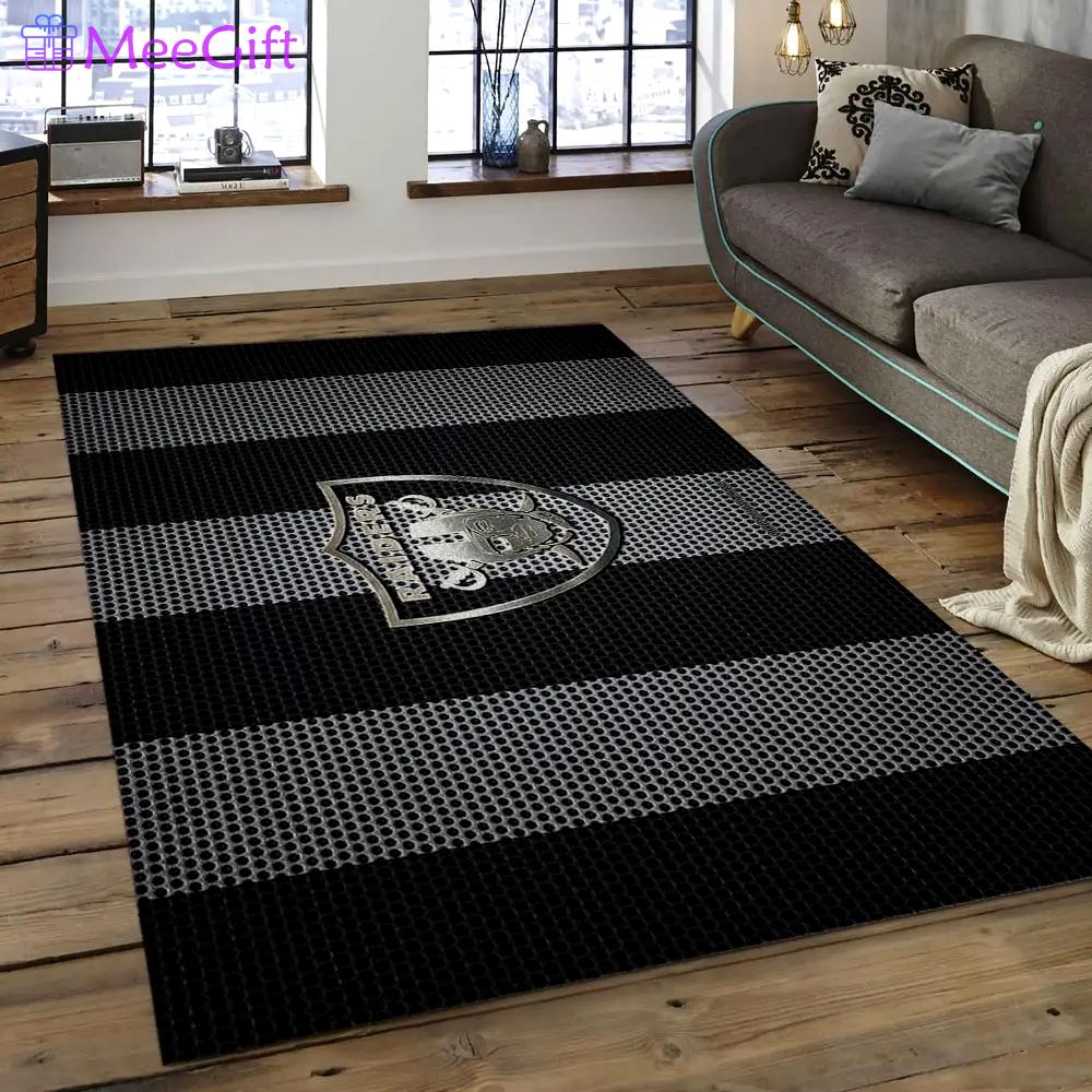 Nfl las vegas raiders football team logo rectangle area rug lvr09 Rectangle Rug