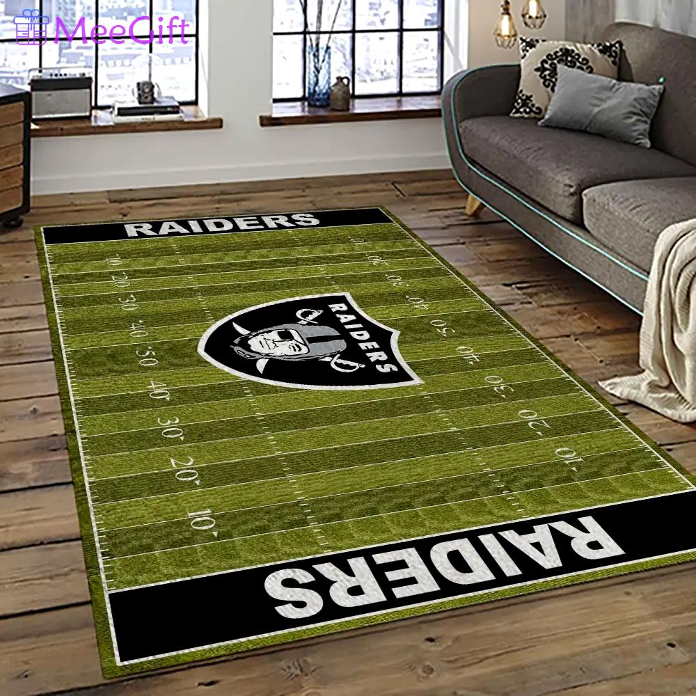 Nfl las vegas raiders football team logo sport carpet area rug home decor best gift for friends lvr68 Rectangle Rug