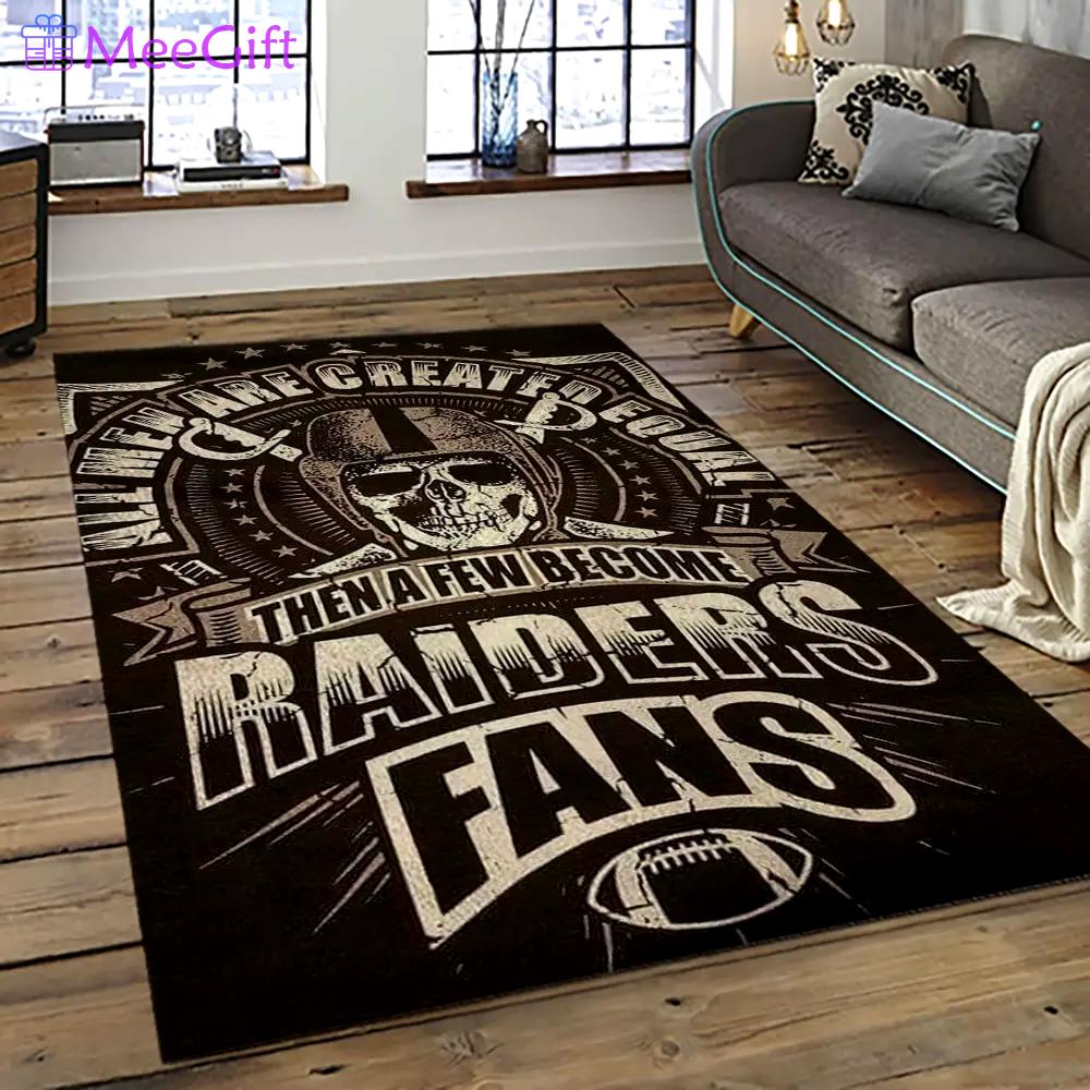 Nfl las vegas raiders football team logo sport carpet rectangle area rug for living room lvrd60 Rectangle Rug