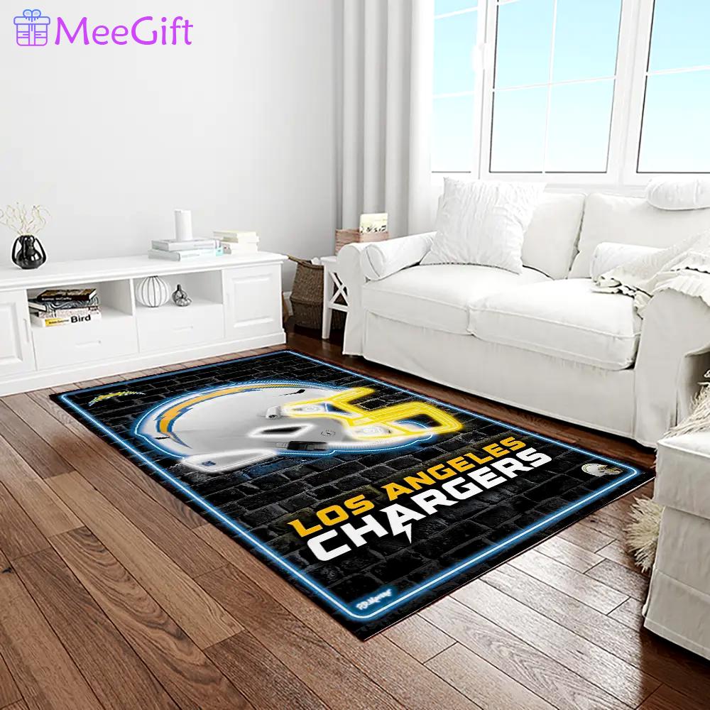 Nfl los angeles chargers football team logo rectangle area rug lac15 Rectangle Rug