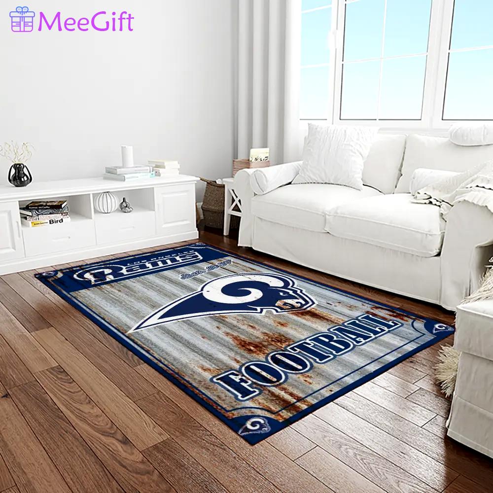 Nfl los angeles rams football team logo rectangle area rug lar02 Rectangle Rug