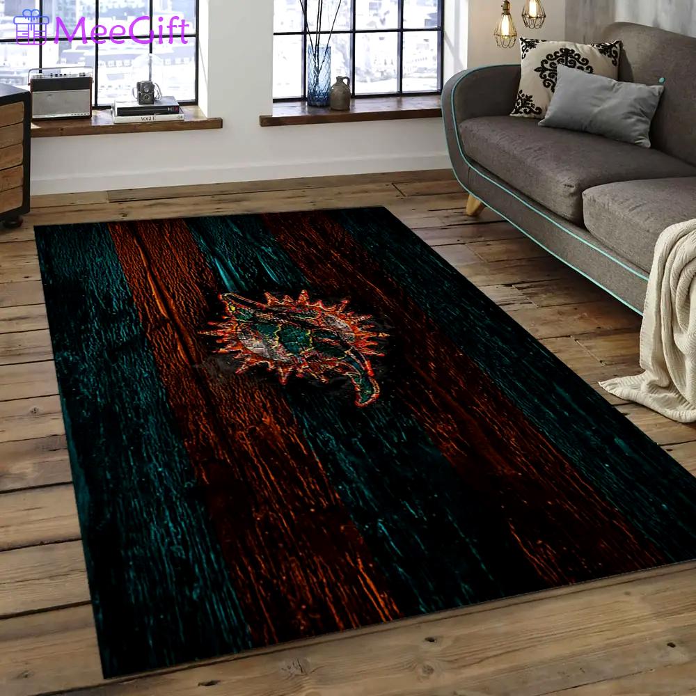 Nfl miami dolphins football team logo rectangle area rug mmd39 Rectangle Rug