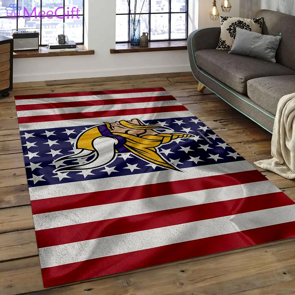 Nfl minnesota vikings football team logo rectangle area mv29 Rectangle Rug