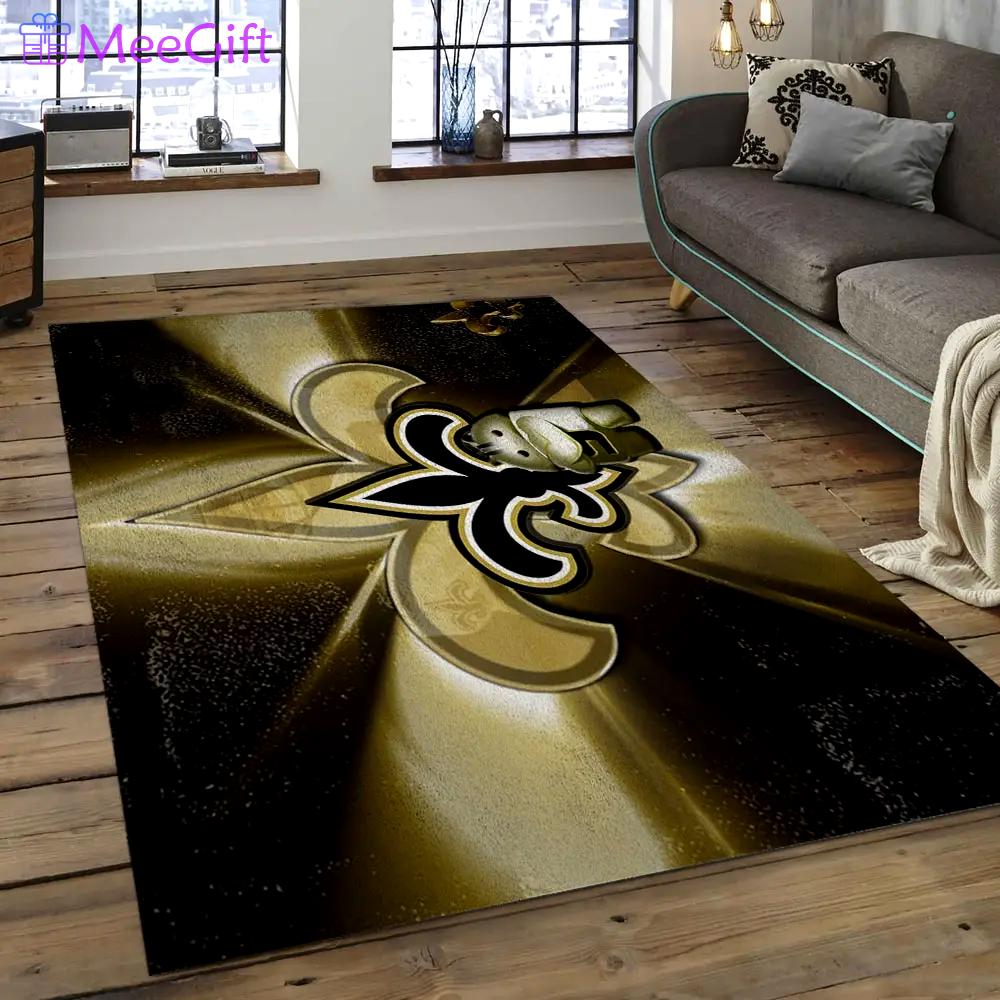 Nfl new orleans saints football team logo rectangle area rug nos02 Rectangle Rug