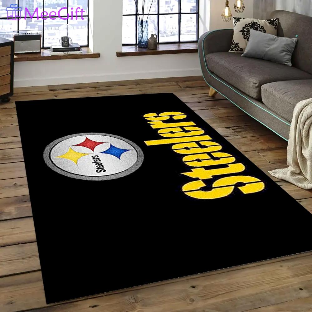 Nfl pittsburgh steelers passionate football team logo area rug psf14 Rectangle Rug