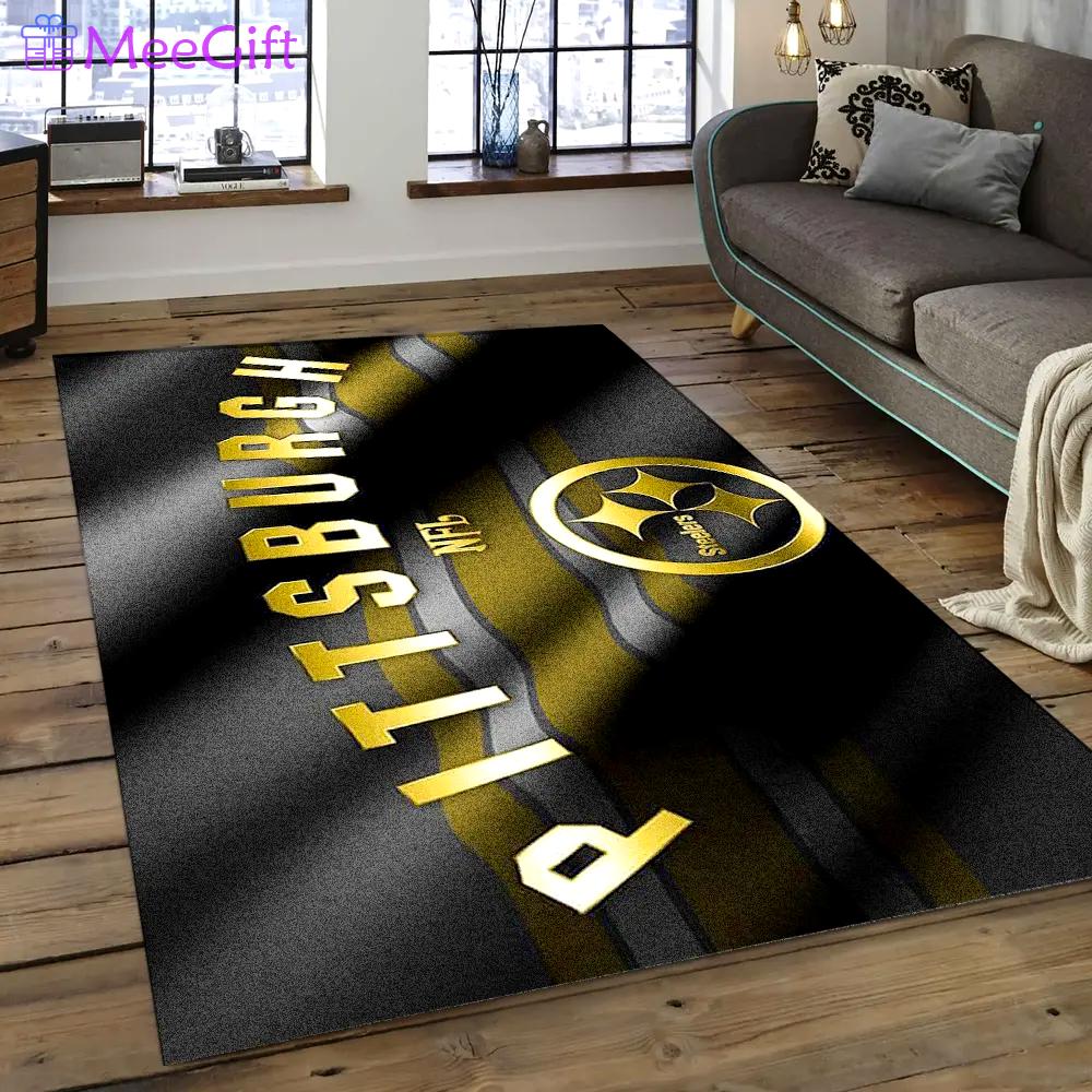 Nfl pittsburgh steelers unforgettable football team logo area rug psf12 Rectangle Rug