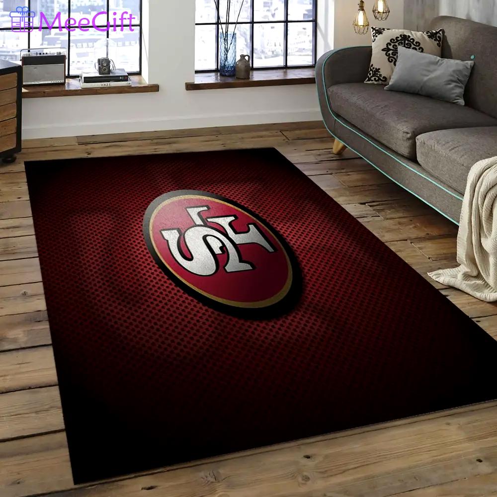 Nfl san francisco 49ers football team logo rectangle area sfs02 Rectangle Rug
