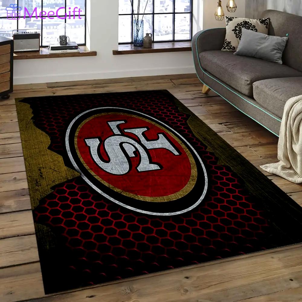Nfl san francisco 49ers football team logo rectangle area sfs10 Rectangle Rug