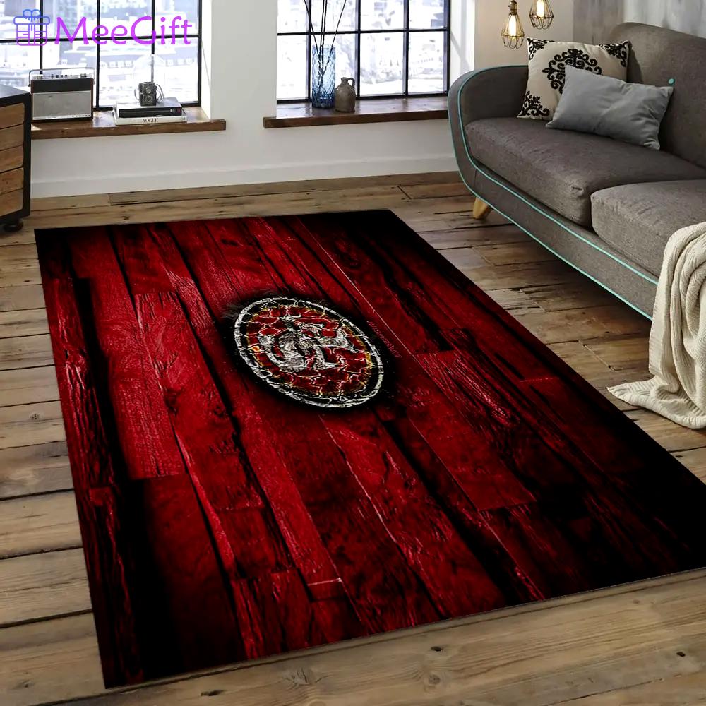 Nfl san francisco 49ers football team logo rectangle area sfs17 Rectangle Rug