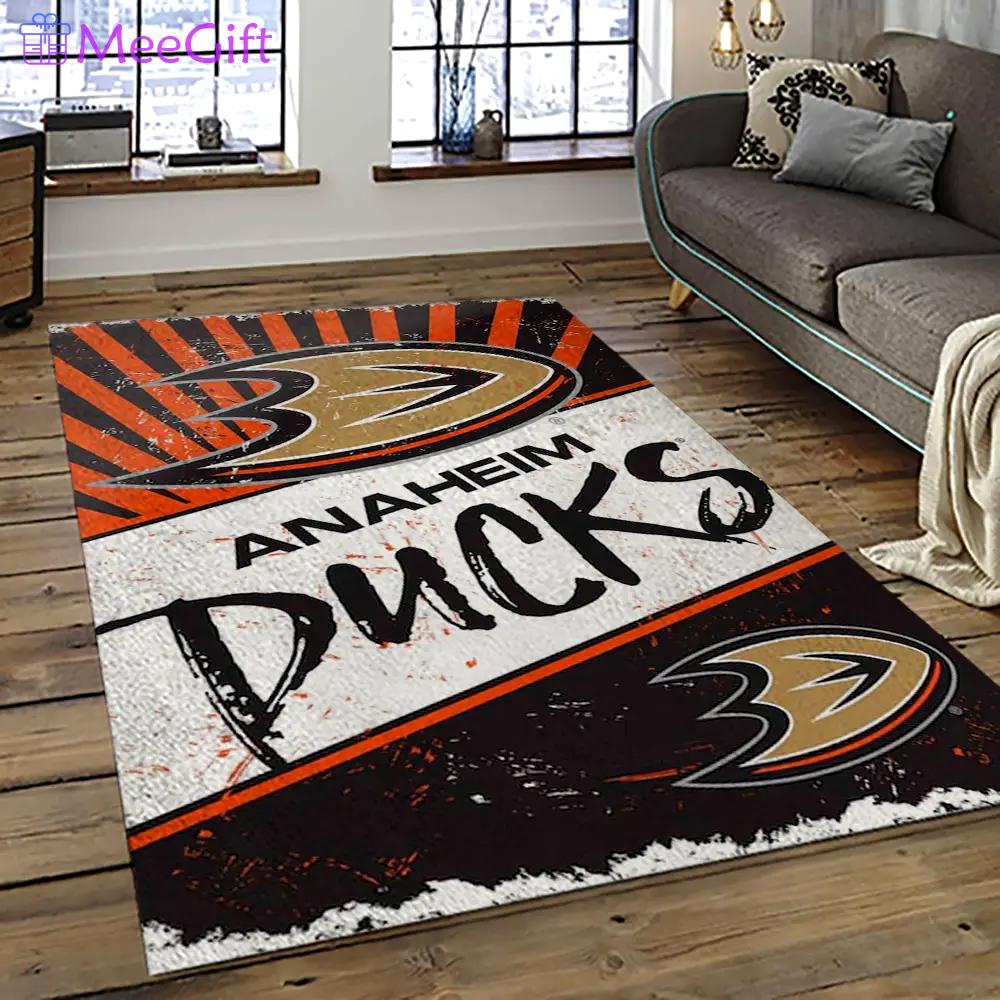 Nhl anaheim ducks ice hockey team logo sport carpet area rug home decor gift the ducks gift for fans gift for son ahd1 Rectangle Rug