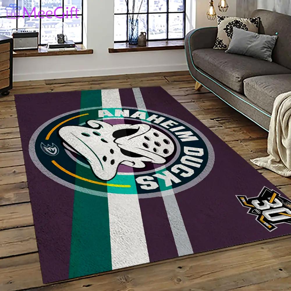 Nhl anaheim ducks ice hockey team logo sport carpet area rug home decor gift the ducks gift for fans gift for son ahd28 Rectangle Rug