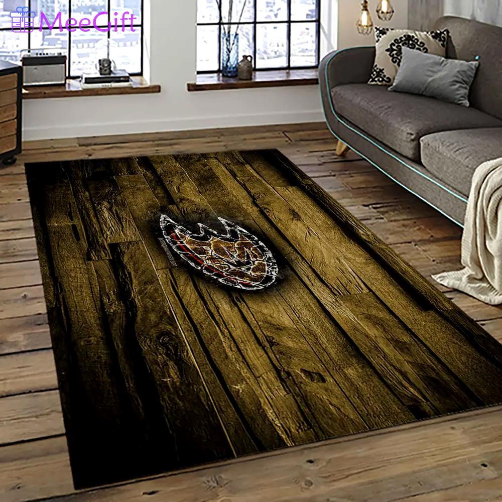 Nhl anaheim ducks ice hockey team logo sport carpet area rug home decor gift the ducks gift for fans gift for son ahd40 Rectangle Rug