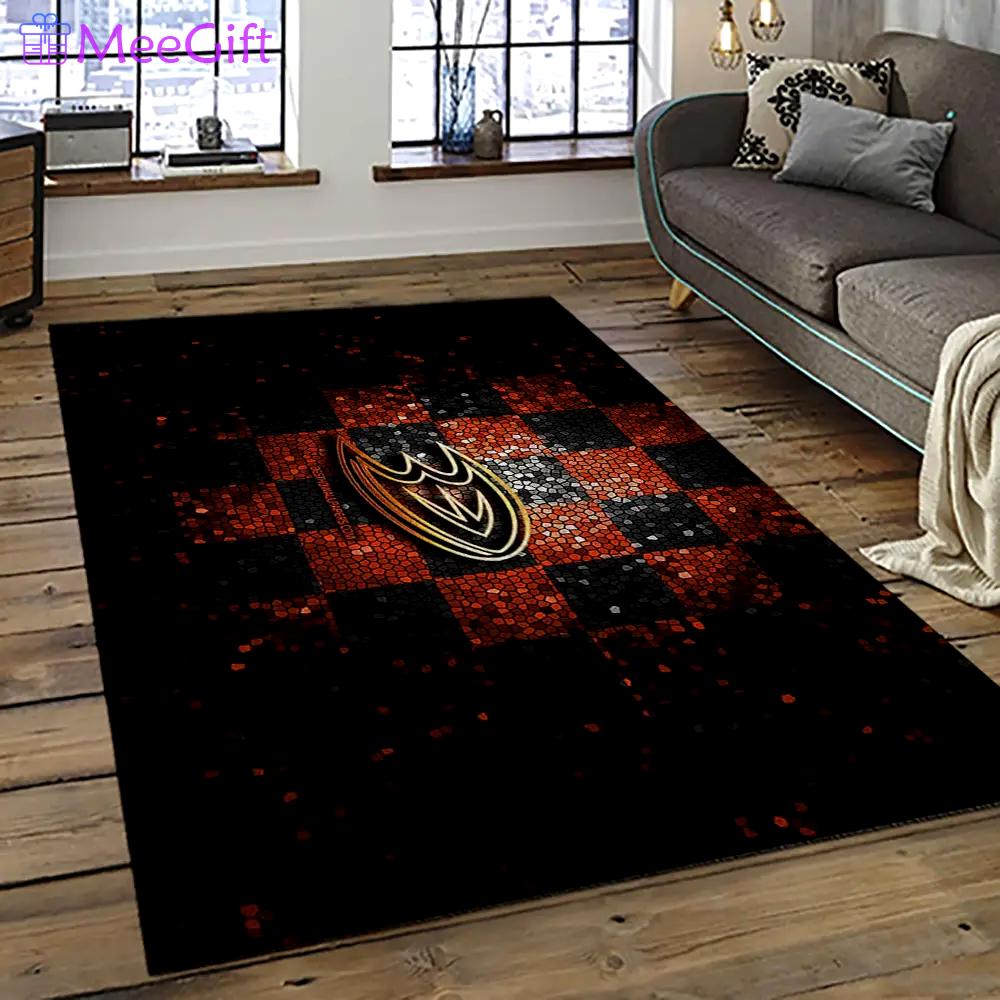 Nhl anaheim ducks ice hockey team logo sport carpet area rug home decor gift the ducks gift for fans gift for son ahd42 Rectangle Rug