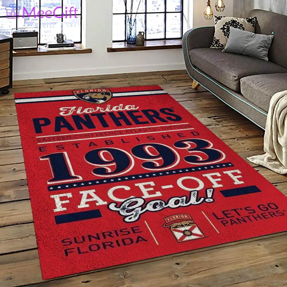 Nhl florida panthers hockey team logo sport carpet rectangle area rug for living room fp09 Rectangle Rug
