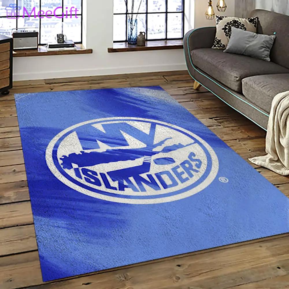 Nhl new york islanders hockey team logo sport carpet rectangle area rug for living room nyi48 Rectangle Rug