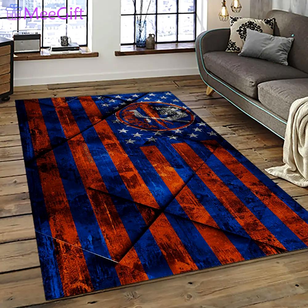 Nhl new york islanders hockey team logo sport carpet rectangle area rug for living room nyi82 Rectangle Rug