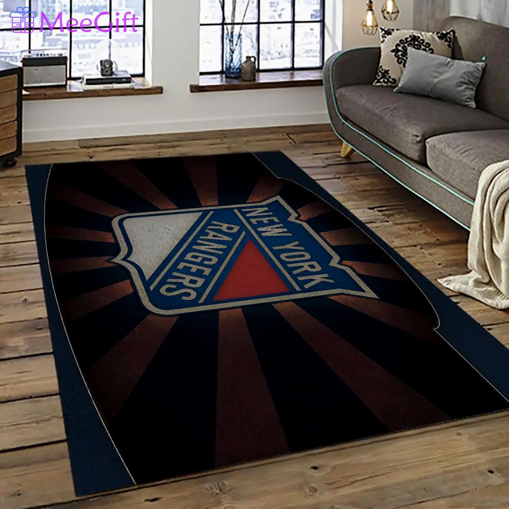 Nhl new york rangers hockey team logo sport carpet rectangle area rug for living room nyr19 Rectangle Rug