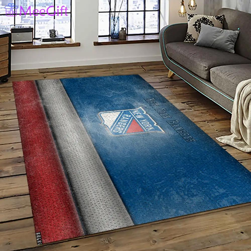 Nhl new york rangers hockey team logo sport carpet rectangle area rug for living room nyr20 Rectangle Rug