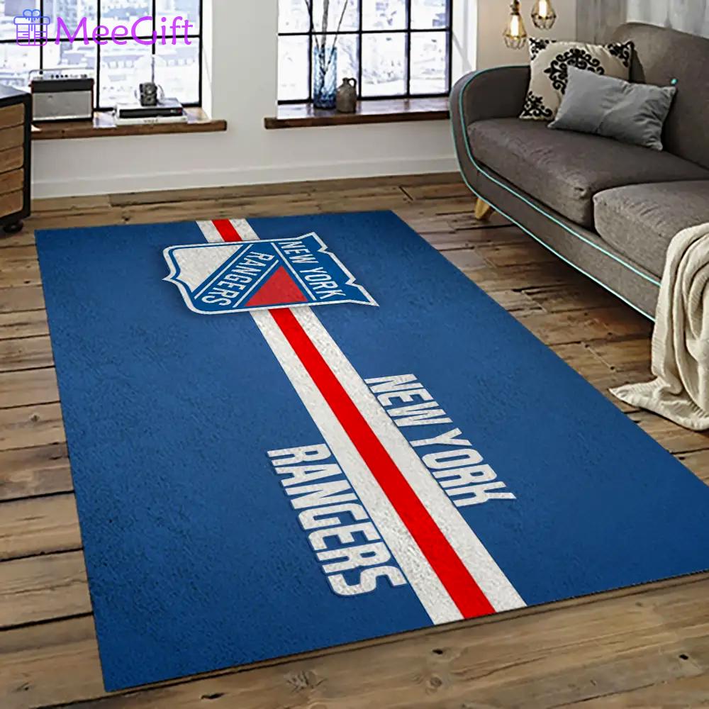 Nhl new york rangers hockey team logo sport carpet rectangle area rug for living room nyr22 Rectangle Rug