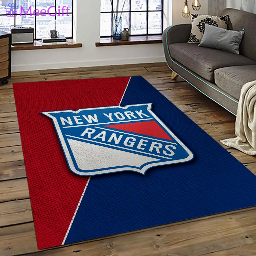 Nhl new york rangers hockey team logo sport carpet rectangle area rug for living room nyr35 Rectangle Rug