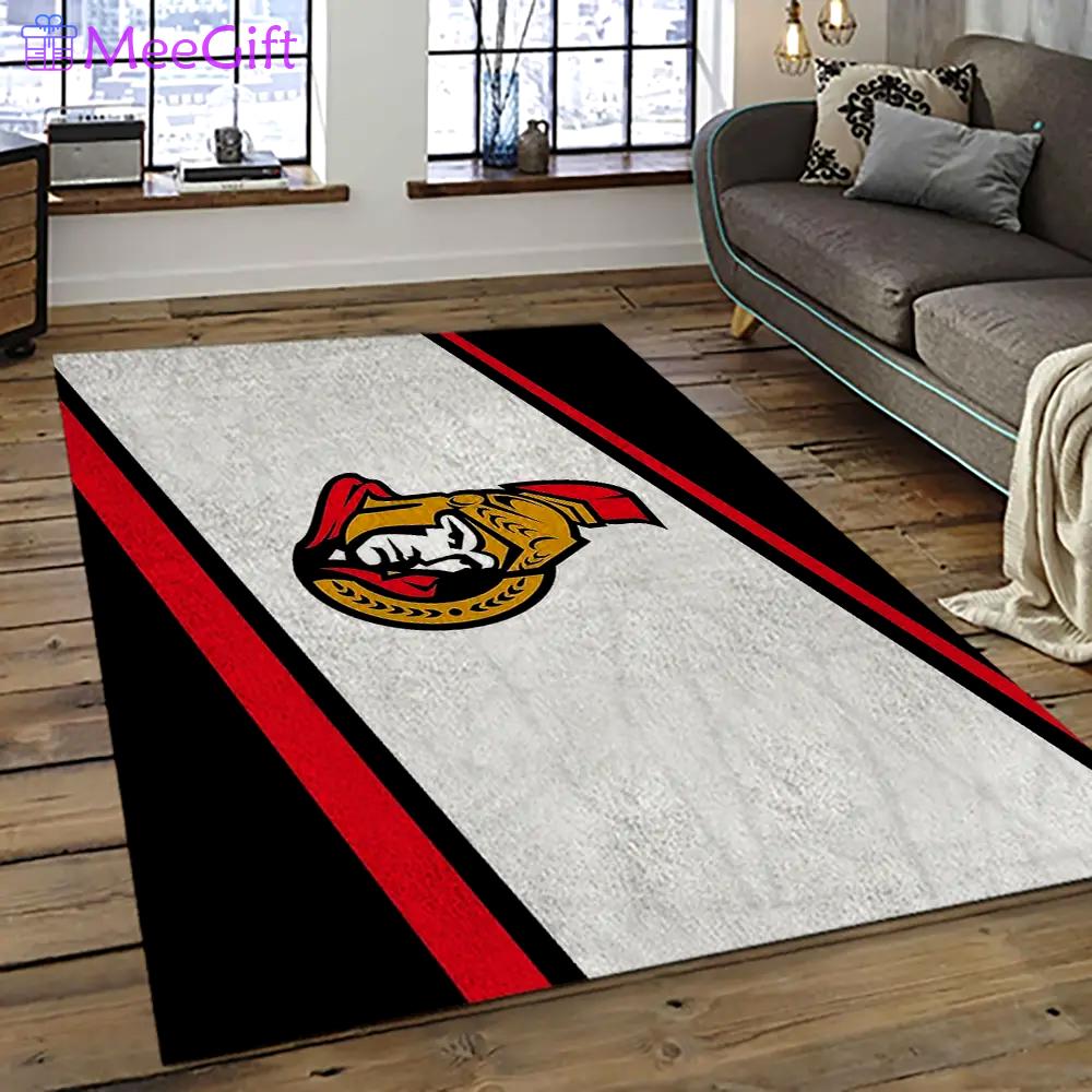 Nhl ottawa senators hockey team logo sport carpet rectangle area rug for living room os16 Rectangle Rug