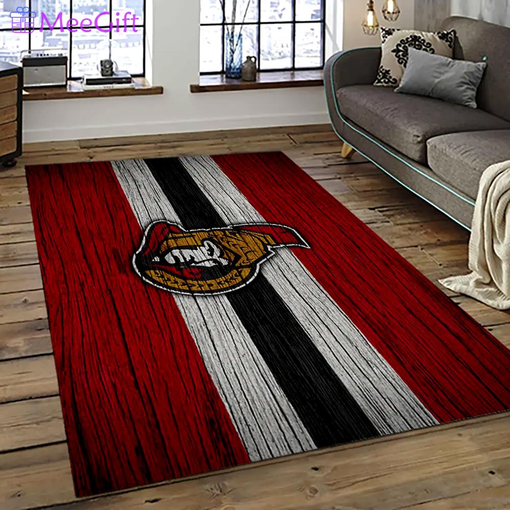 Nhl ottawa senators hockey team logo sport carpet rectangle area rug for living room os45 Rectangle Rug