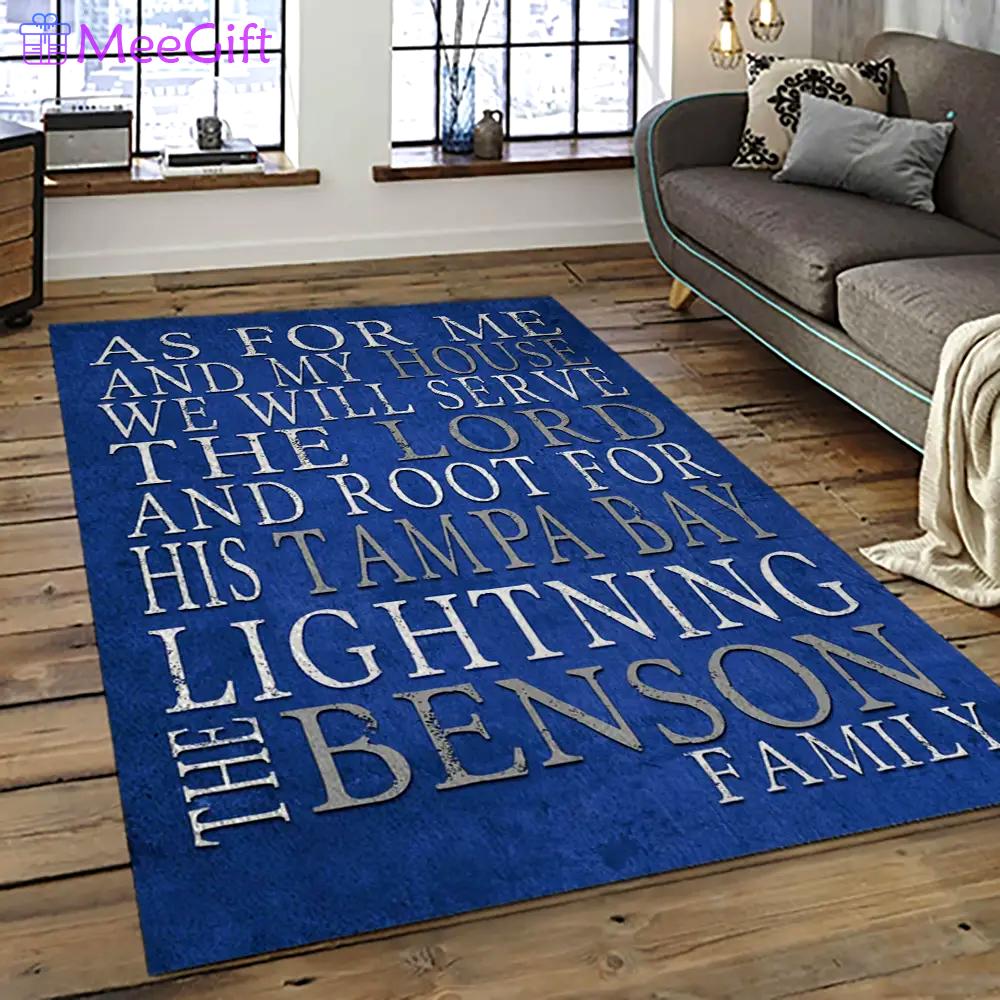 Nhl tampa bay lightning hockey team logo sport carpet rectangle area rug for living room tbl09 Rectangle Rug